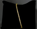 Slim crystal bridal bangle featuring fine row of petite stones for understated sparkle, product view at Rebecca’s Louisville