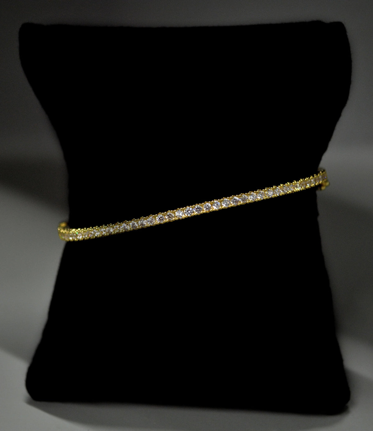 Slim crystal bridal bangle featuring fine row of petite stones for understated sparkle, view 4 at Rebecca’s Louisville