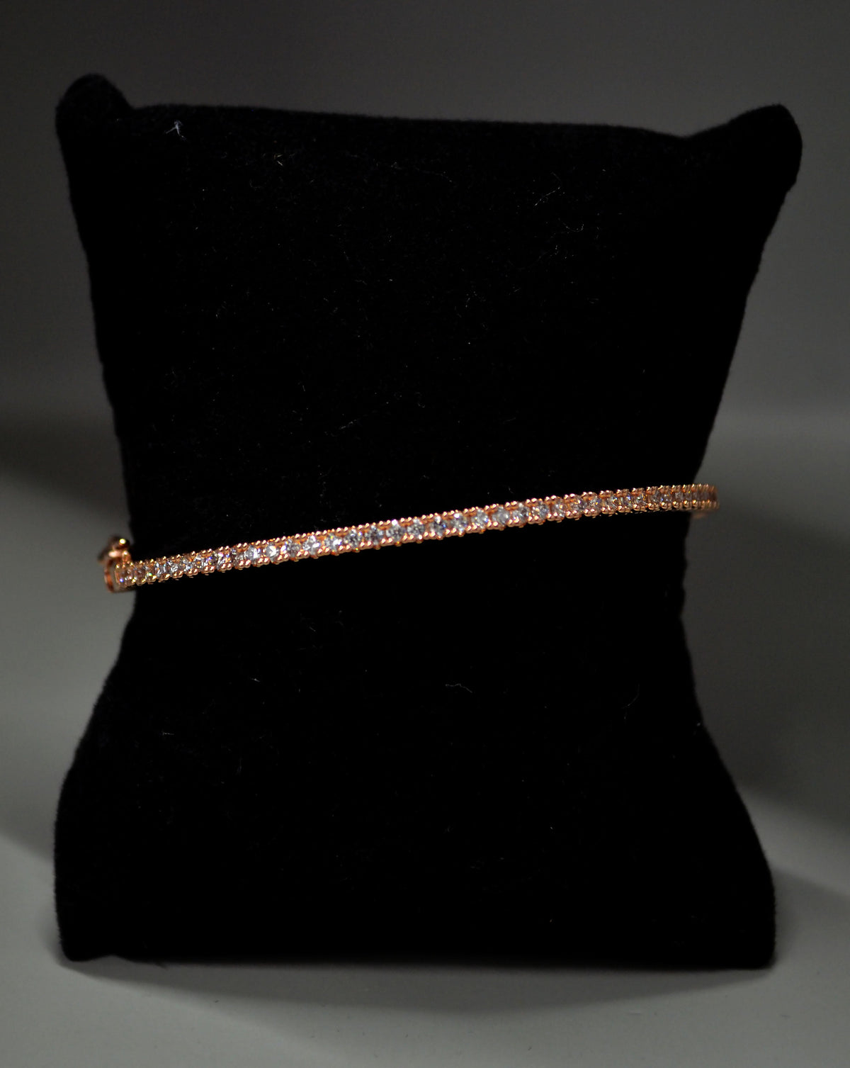 Slim crystal bridal bangle featuring fine row of petite stones for understated sparkle, view 5 at Rebecca’s Louisville